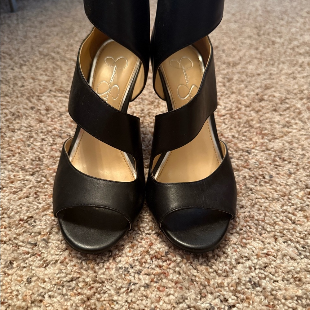 Jessica Simpson Black Strappy Heels